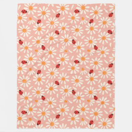 Ladybugs and Daisies Fleece Blanket Deken