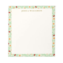 Ladybugs and Daisies Personalized Name Notitieblok