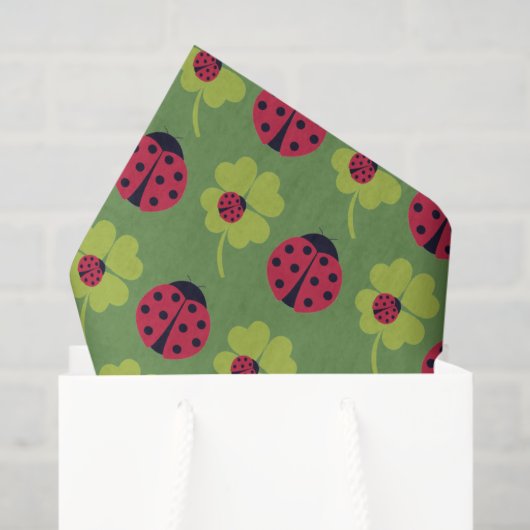 Ladybugs and Lucky Clover Tissuepapier (Cadeauzakje)
