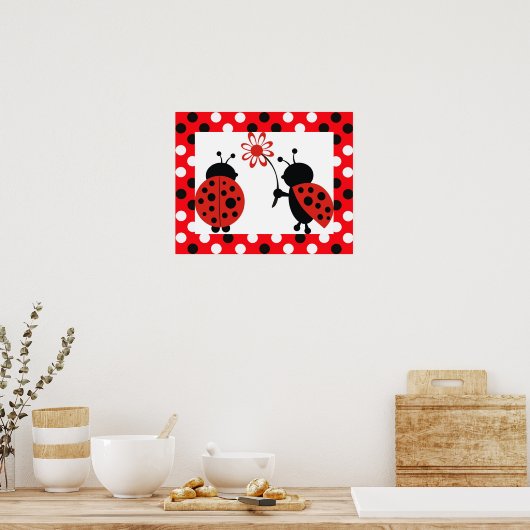 Ladybugs Avec Poster Fleur (Cuisine)