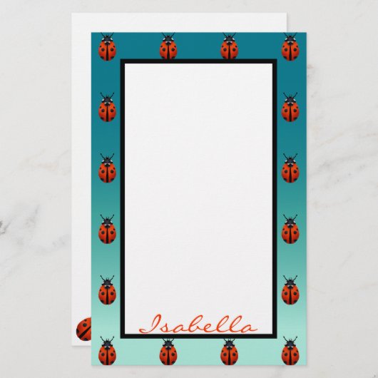 Ladybugs Briefpapier (Voorkant / Achterkant)