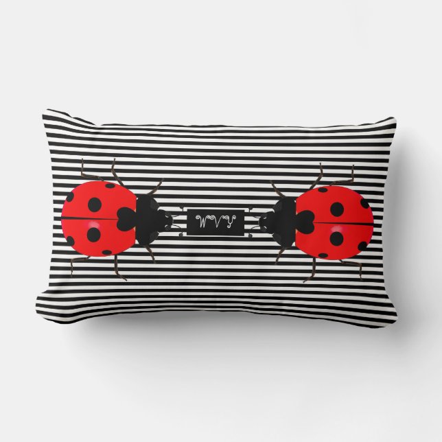 Ladybugs Cute Stripe Lumbar Lancer Oreillers (Recto)