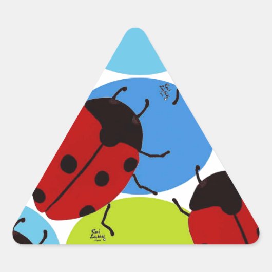 LADYBUGS DRIEHOEK STICKER (Voorkant)
