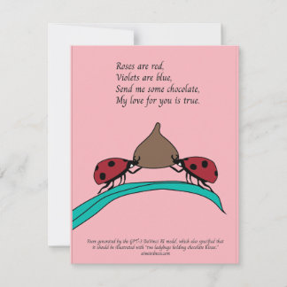 Ladybugs en chocolade AI-kaart Feestdagenkaart