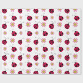 Ladybugs en Flowers Cadeaupapier (Vlak)