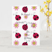 Ladybugs en Flowers Kaart (Gele Bloem)