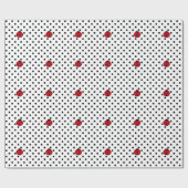 Ladybugs- en polkadots cadeaupapier (Vlak)