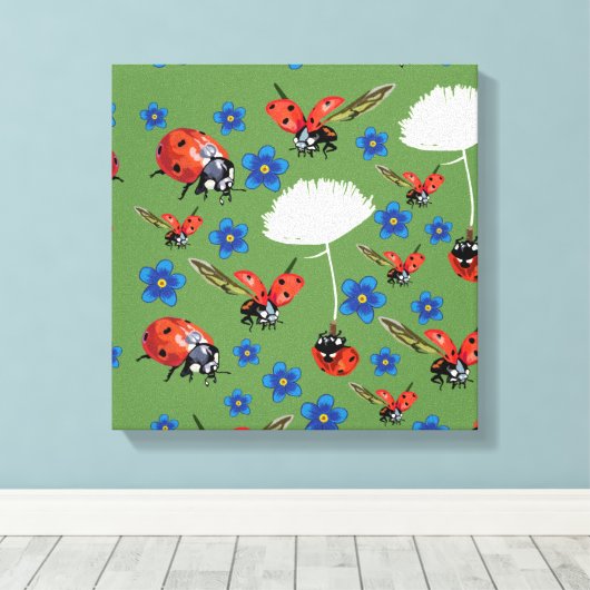 Ladybugs Enveloppé Toile (Insitu (Plancher de Bois))