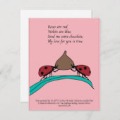 Ladybugs et chocolat carte générée par l'IA (Devant / Derrière)