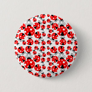 ladybugs geluk ronde button 5,7 cm