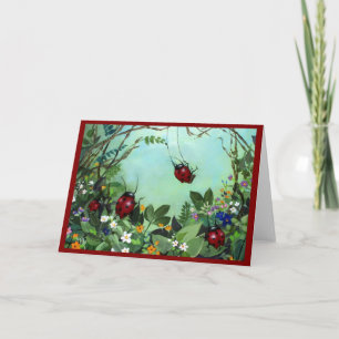Ladybugs in Play Notecards Kaart