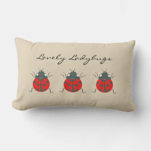 Ladybugs   Joli Trio de Ladybugs Lumbar Coussin