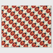 Ladybugs Ladybird Beetles Red Black Pattern Cadeaupapier (Vlak)