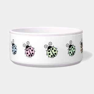 Ladybugs Pastel Multicolor Large Pet Voerbakje