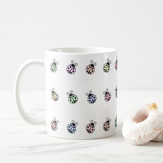 Ladybugs pastel Multicolor Mok (Met donut)