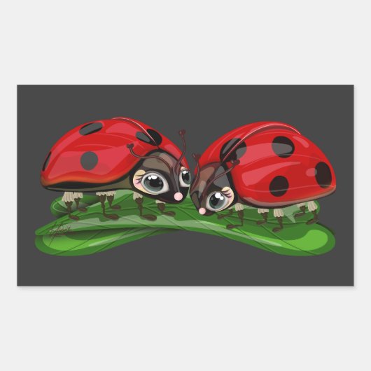 Ladybugs  rechthoekige sticker (Voorkant)