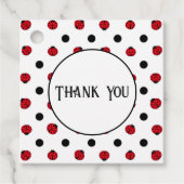 Ladybugs retro polka dots bedankjes labels (Voorkant)
