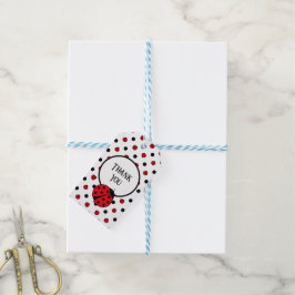 Ladybugs retro polka dots cadeaulabel