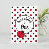 Ladybugs retro polka dots kaart (Staand voorkant)