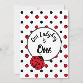 Ladybugs retro polka dots kaart