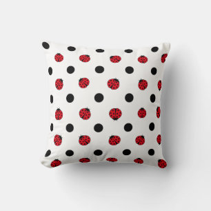 Ladybugs retro polka dots kussen