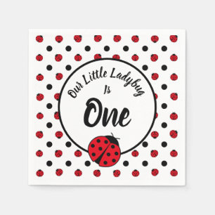 Ladybugs retro polka punts paper borden servet