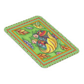 LADYBUGS RIDING ON FALLING AUTUMN LEAVES, FUN BUG MAGNEET (Rechterzijde)