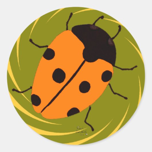 Ladybugs Ronde Sticker (Voorkant)