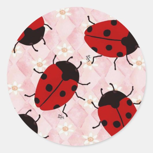 LADYBUGS RONDE STICKER (Voorkant)