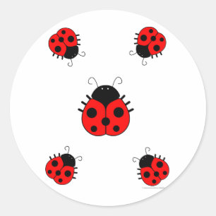 Ladybugs-Sticker Ronde Sticker