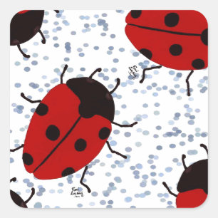 LADYBUGS VIERKANTE STICKER