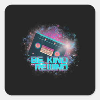 Ladys Cassette Be Kind - Uit-deze-wereld Vierkante Sticker