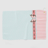 Ladys Coral en Blue Patterns Golfhanddoek (Horizontaal)
