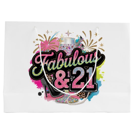 Lady's Fabulous 21st Verjaardag feest Groot Cadeauzakje (Achterkant)