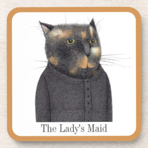 LADY'S MAID CAT Hard Plastic Onderzetters + Tekst