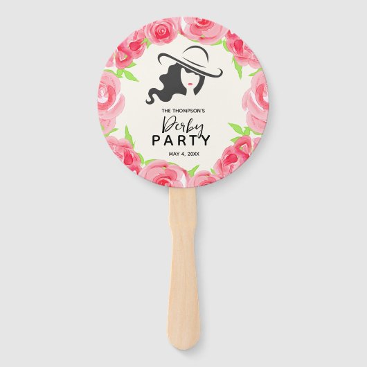 Lady's Pet en Rozen Derby Party Handwaaier (Voorkant)