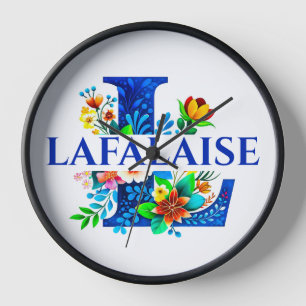LAFALAISE Cadre en bois noir de 10". Horloge #2906