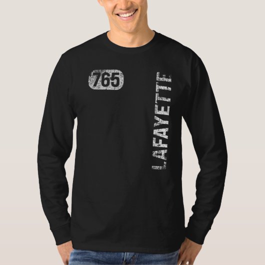 Lafayette Indiana 765 Area Code  Retro T-shirt (Voorkant)