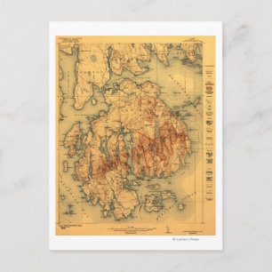 Lafayette National Park Panoramic Map Briefkaart