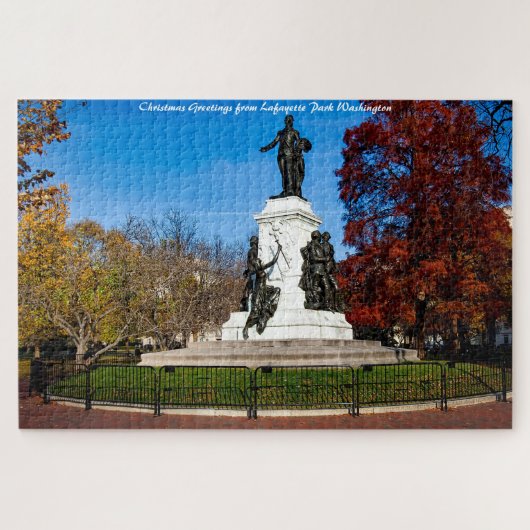 Lafayette Park Washington DC. kerstcadeautjes Legpuzzel (Horizontaal)