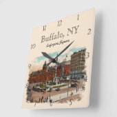 Lafayette Square Buffalo Custom Square Wal Vierkante Klok (Hoek)