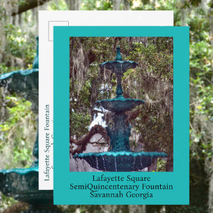 Lafayette Square Fontein Savannah GA Fotografisch Briefkaart