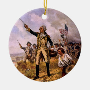 Lafayette's Baptisme of Fire van E. Percy Moran Keramisch Ornament