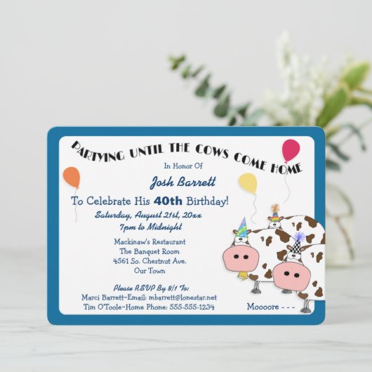 Lafhartig afgerond gesneden verjaardagsfeestje kaart (Staand voorkant)