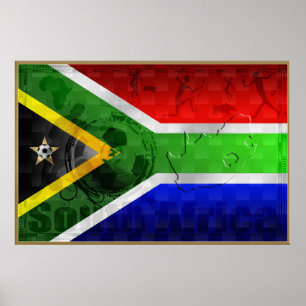 L'Afrique du Sud drapeau Grand Football Poster