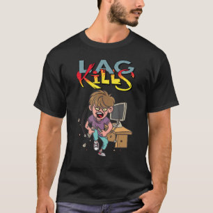 Lag doodt gamertoetsenbord Gezegde Angry Gamer T-shirt