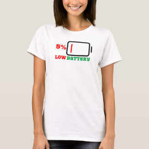 Lage batterij 5% t-shirt