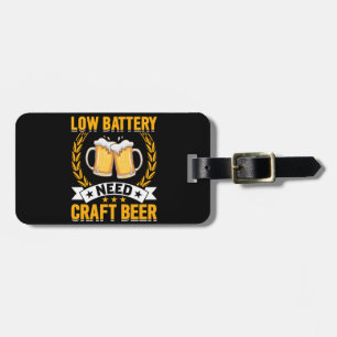 Lage batterij nodig ambachtelijk bier bagagelabel