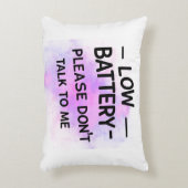 Lage batterij praat alsjeblieft niet met me - grap accent kussen (Voorkant(Verticaal))