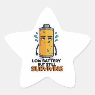 Lage batterij ster sticker